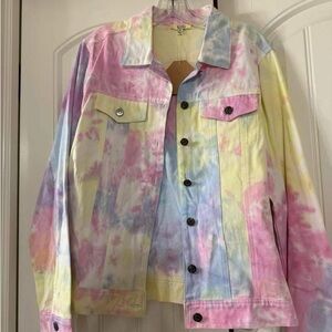 Pastel Tie-Dye Jean Jacket